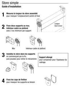 Instruction installation store simple toile